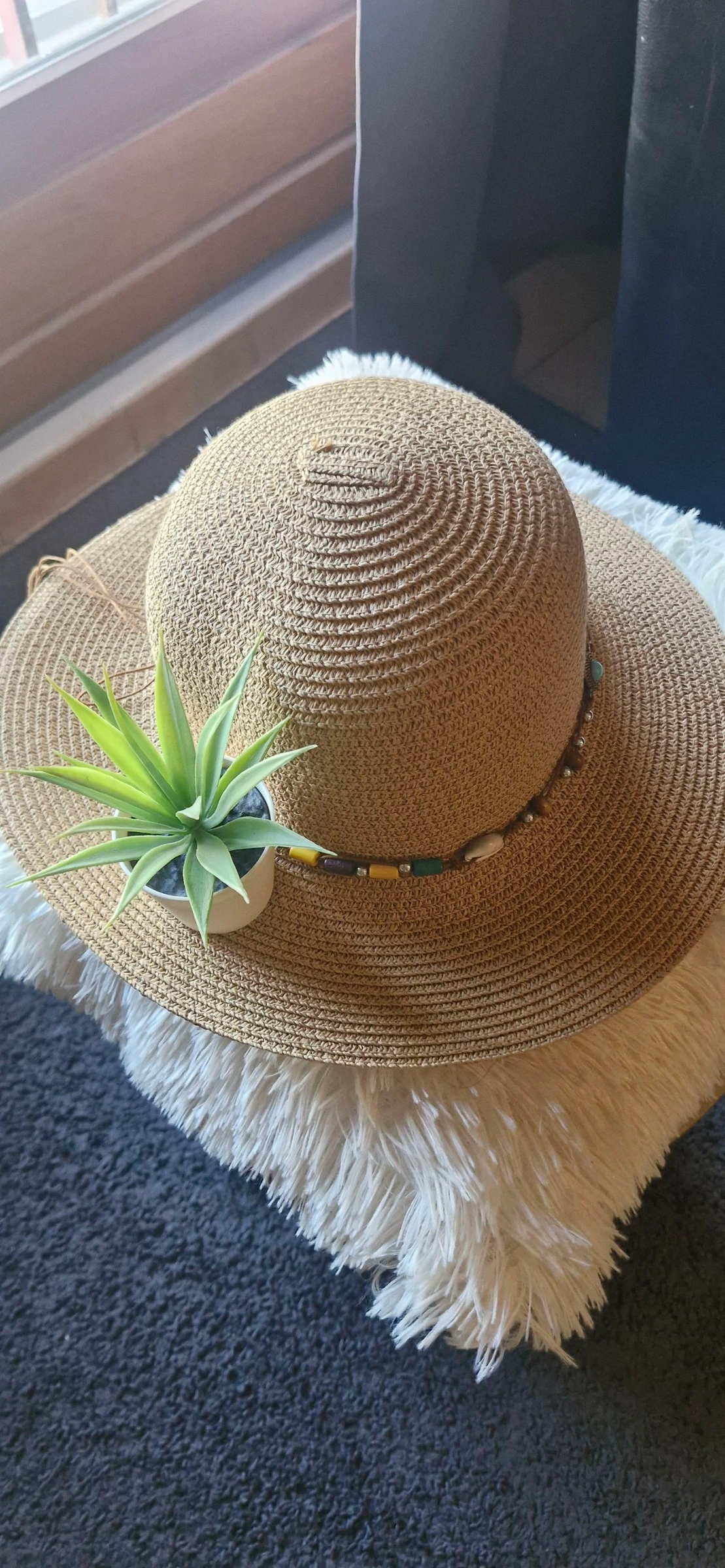 Chapeau de Paille Style Boho / Capeline d'Été - Taille 57
